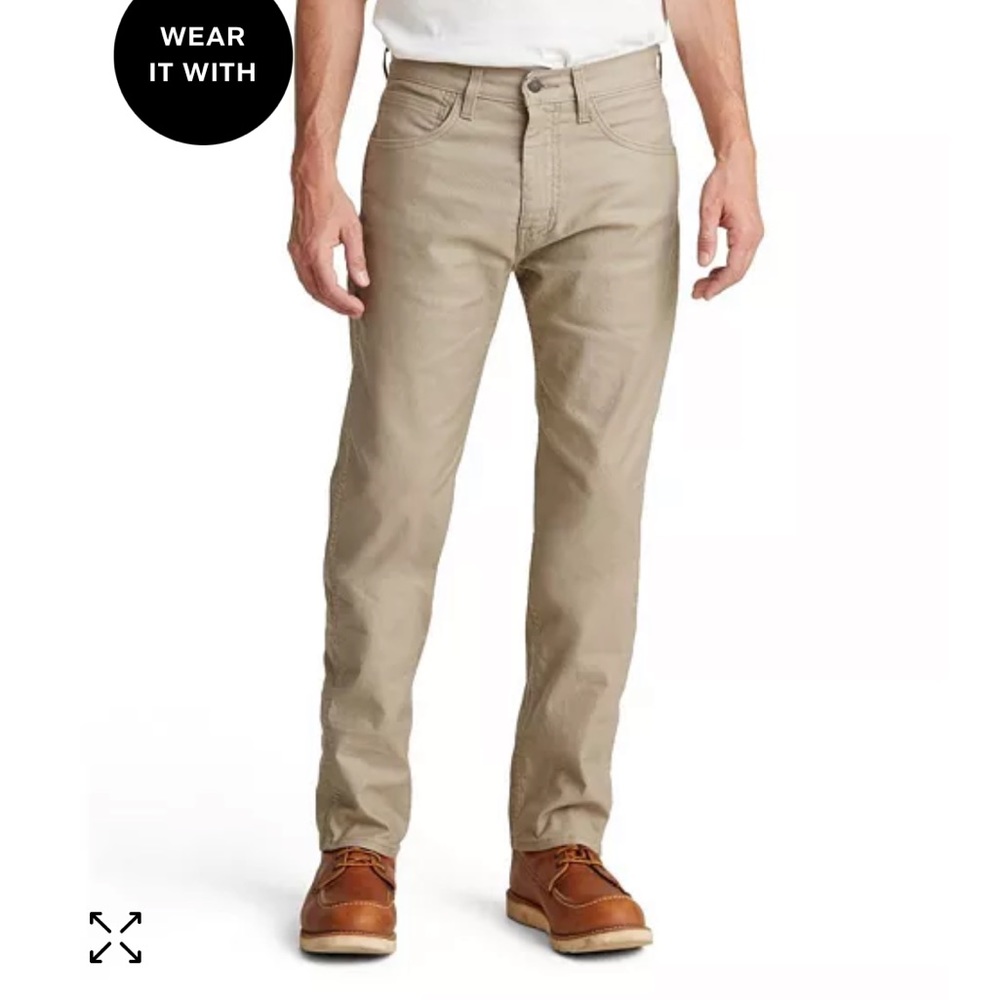 Mens Levi 505 khaki jeans, w stretch. W34 L32
